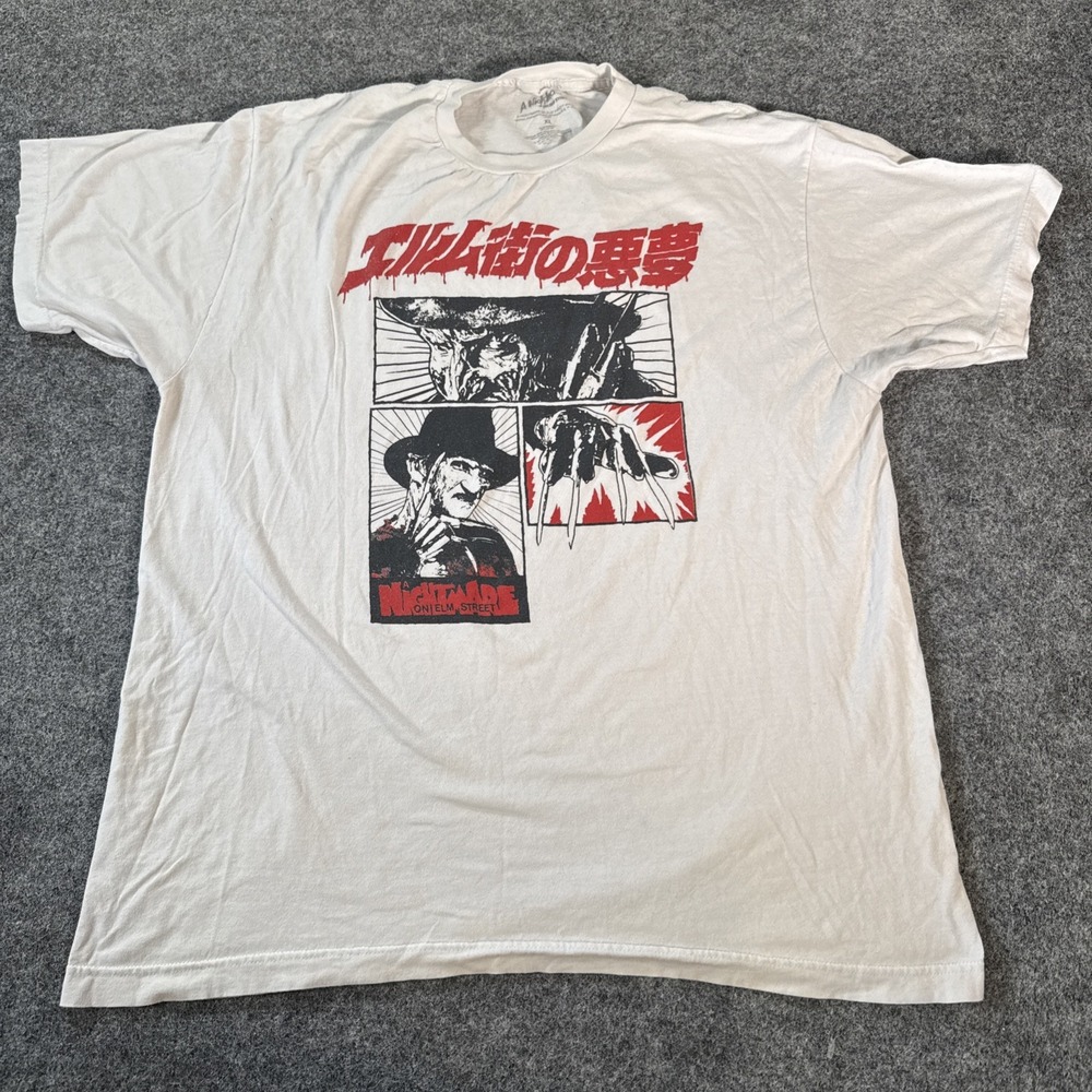 Freddy Krueger Shirt Mens XL White T-Shirt Nightmare On Elm Street
